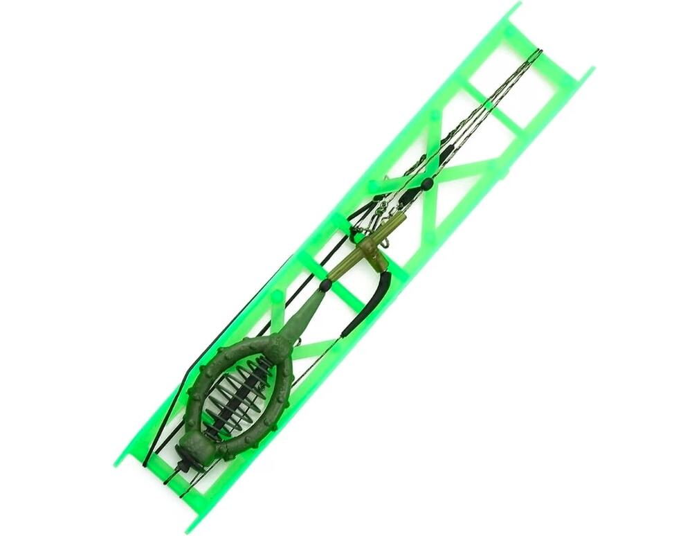 60g Green Fishing Feeder Rig — Bait Cage + Line, Carp/Bottom Setup